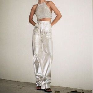 Zara The Boy Boy fit silver metallic Jean. NWOT​​